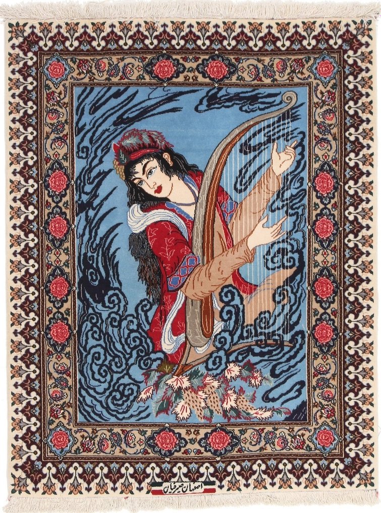 Signed Seyrafian Pictorial Isfahan Masterpiece - Fine Wool&Silk - Rug - 106 cm - 82 cm #1.1