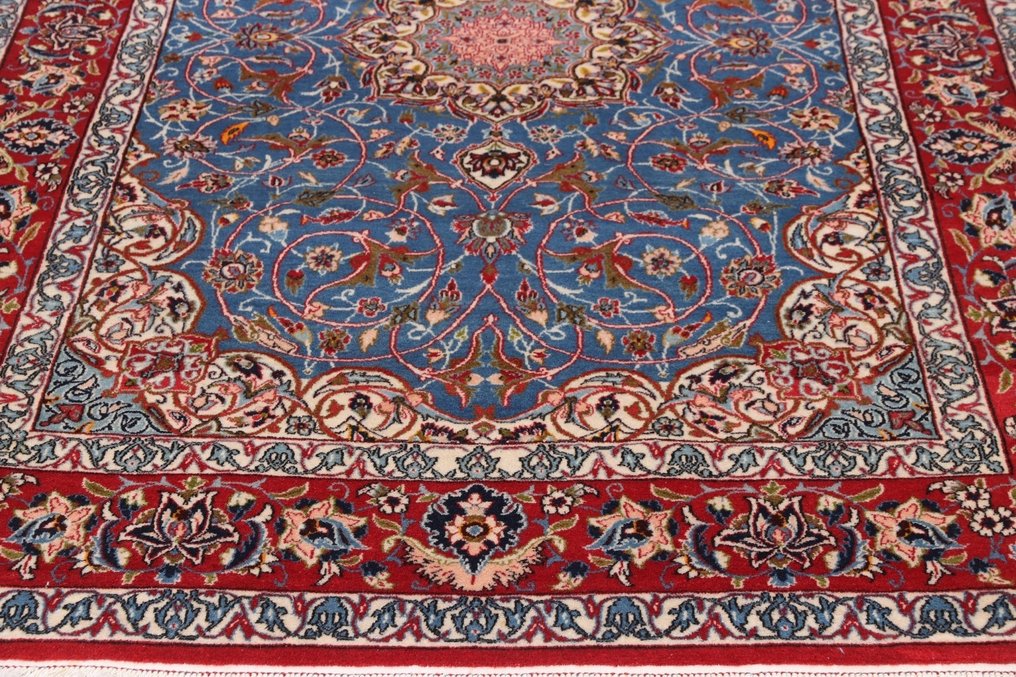 Aito puoliantiikki Isfahan-villamatto - hienoa villaa - Matto - 206 cm - 143 cm #3.1
