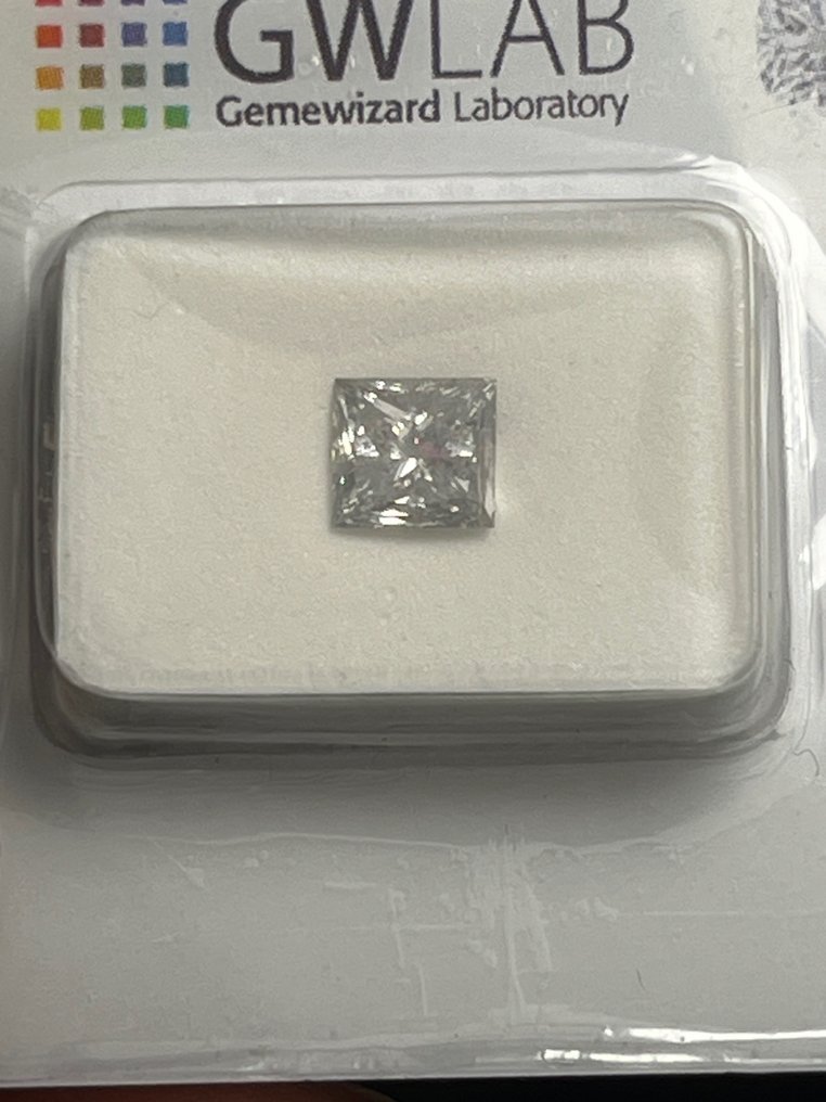 1 pcs Diamante  (Natural)  - 1.06 ct - Cuadrado - F - I1 - Gemewizard Gemological Laboratory (GWLab) #2.1