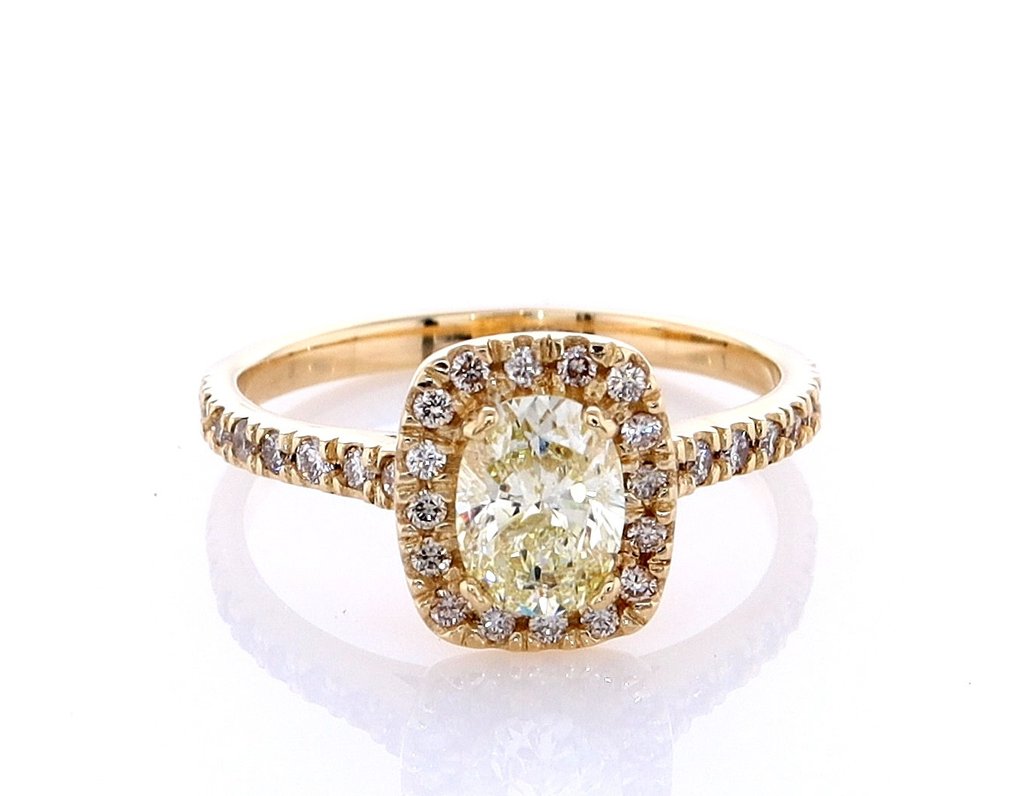 Ring - 14 karat Gull -  1.23 tw. Diamant  (Naturlig) - Diamant #1.1
