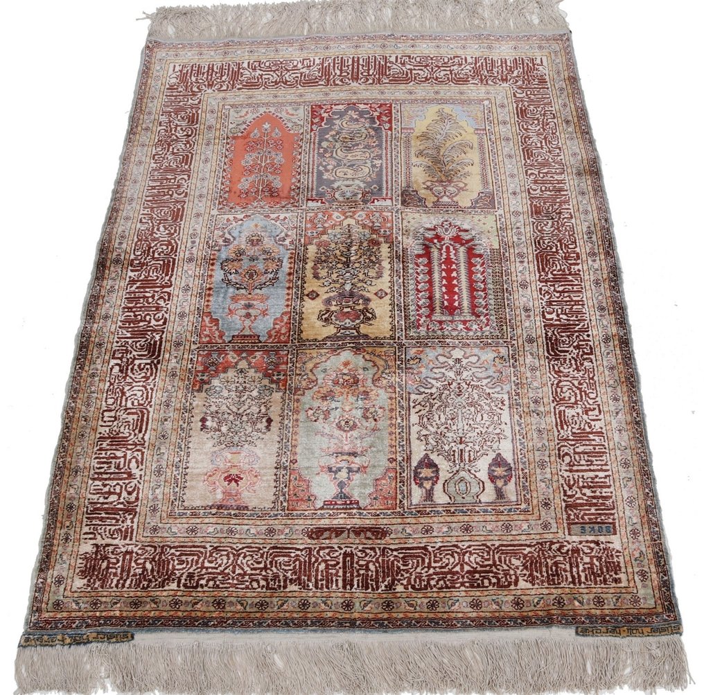 Silk Hereke Susler Hali Carpet with 12/12 1,44Mio. Knots/m² - Autentica opera d'arte turca - Tappeto - 126 cm - 85 cm #1.2