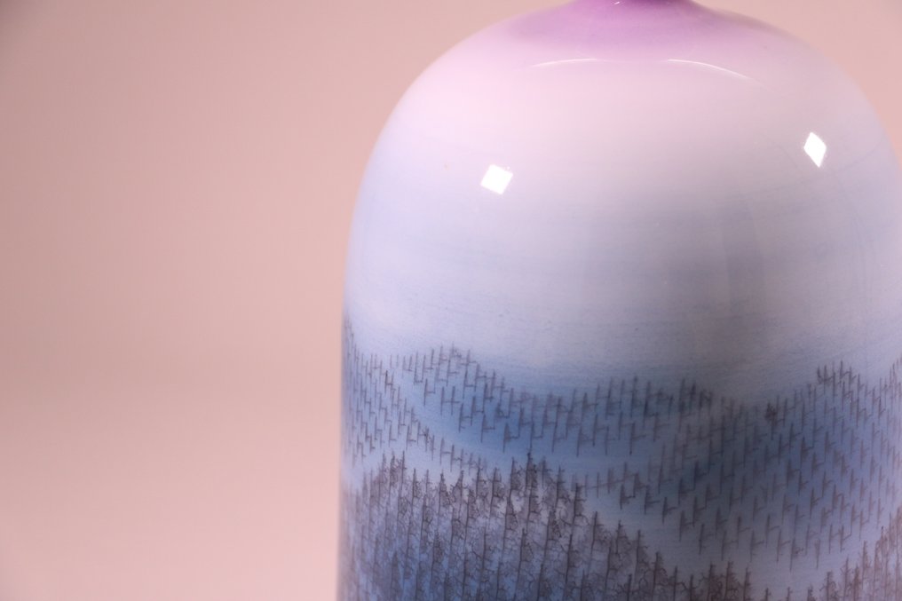 Prachtige Arita porseleinen vaas met design - Porselein - Fujii Shumei 藤井朱明 (1936-2017) - Japan - Tweede helft 20e eeuw #3.2