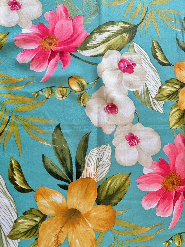 Elegant tablecloth with tropical chic decoration with tropical flowers typical of the jungle - Tablecloth  - 2.4 m - 1.4 m #2.1