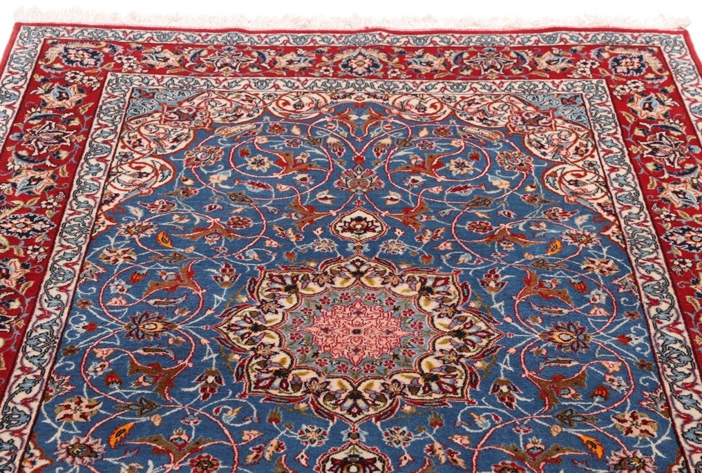 Aito puoliantiikki Isfahan-villamatto - hienoa villaa - Matto - 206 cm - 143 cm #2.1