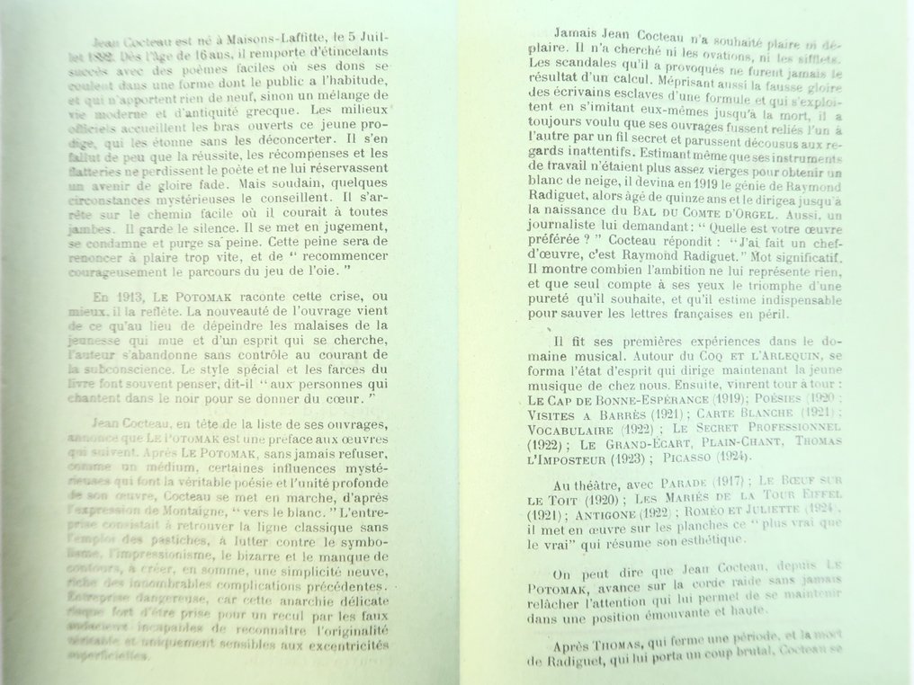 Signé; Jean Cocteau - Le Potomak [1913-1914] précédé d'un Prospectus 1916. Et suivi des Eugènes de la guerre [E.O Envoi & - 1919 #3.2