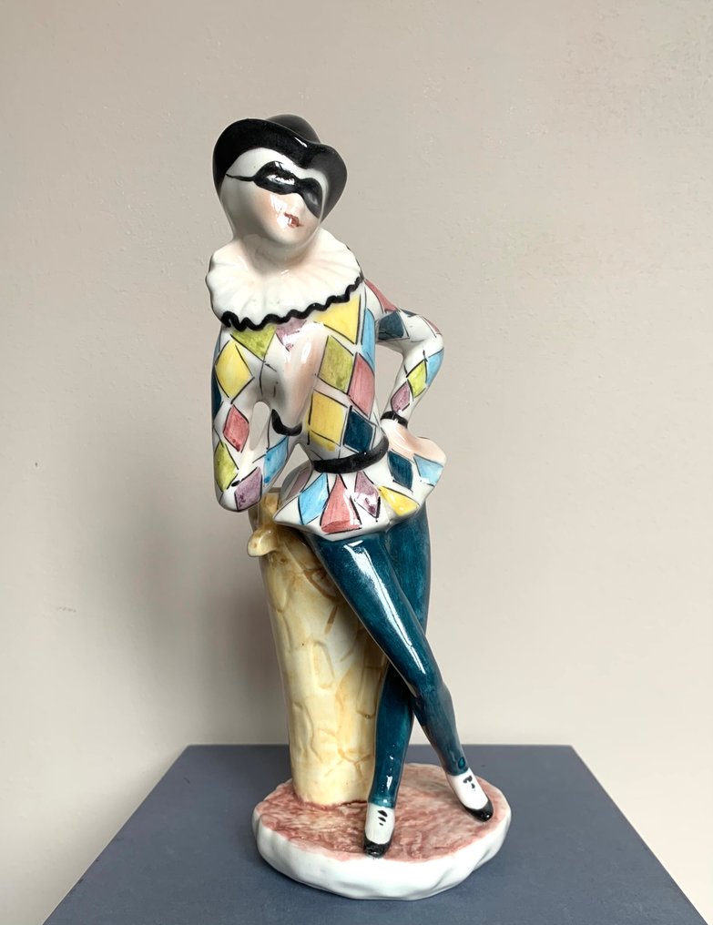 La Freccia - Tarcisio Tosin - Statuette, Carnevale Venezia - 30 cm - Keramik - 1930 #1.2