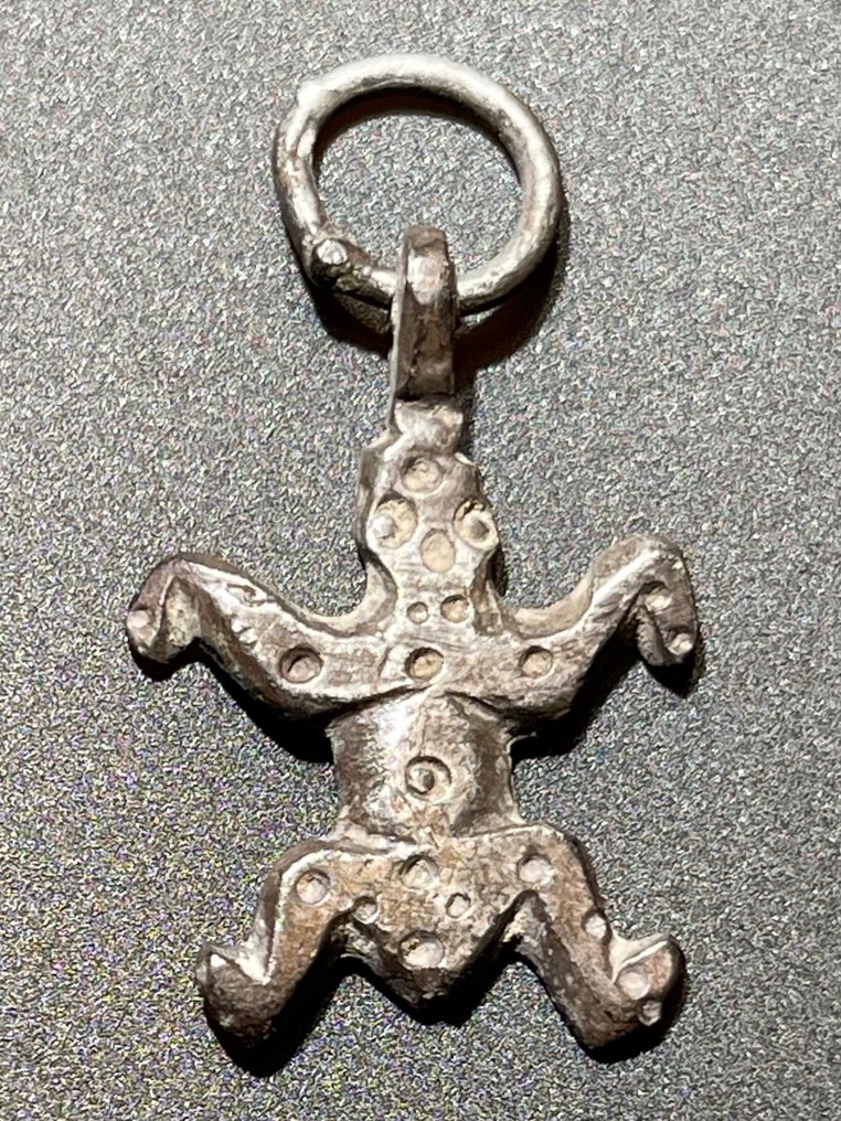 Roma Antiga Prata Pingente Amuleto de Sapo bem estilizado, símbolo de harmonia, fertilidade, libertinagem e deusa #2.1