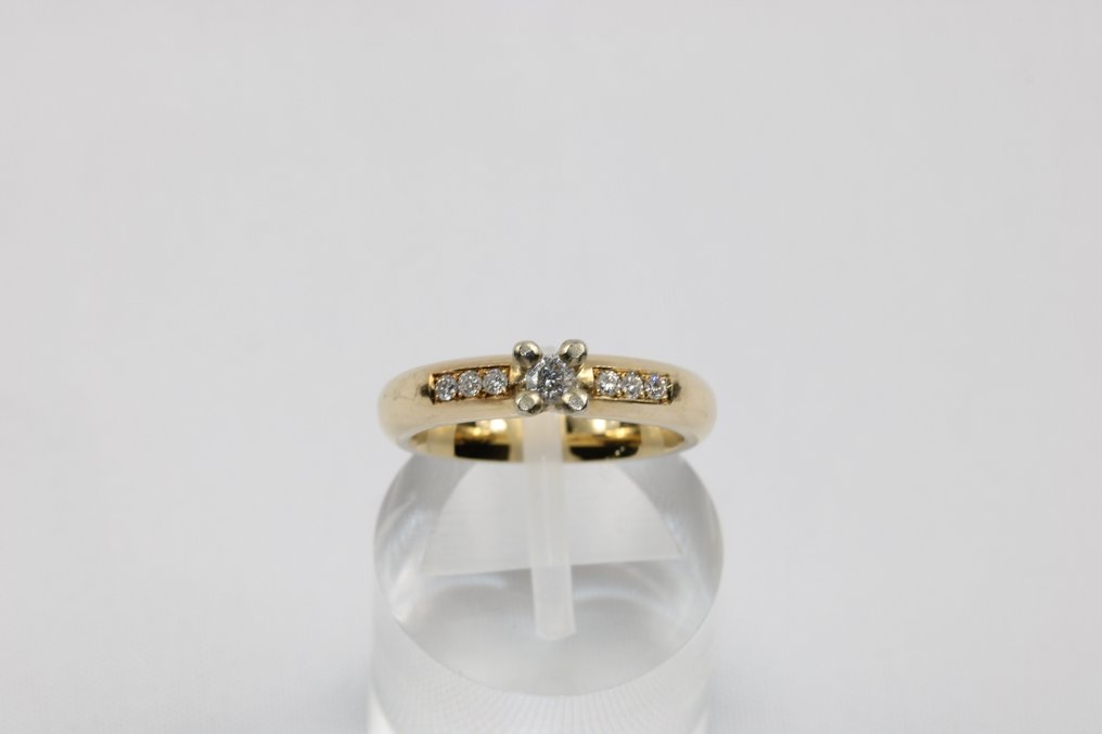 Ring - 14 kt Gelbgold -  0.23 tw. Diamant  (Natürlich) - Diamant #1.1
