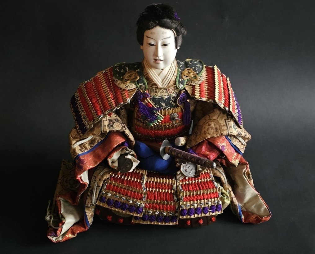 doll  - Păpușă Japanese Samurai Ningyo Warrior Doll General - 1850-1900 - Japonia #1.1