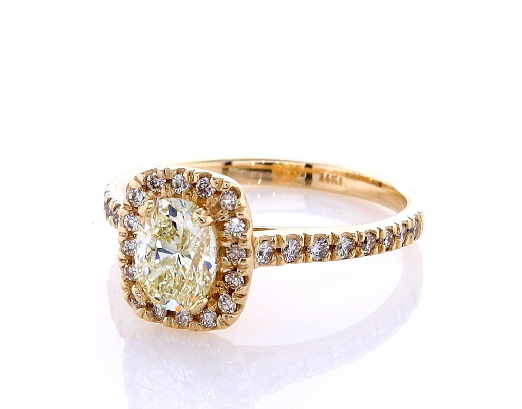 Ring - 14 karat Gull -  1.23 tw. Diamant  (Naturlig) - Diamant #3.2