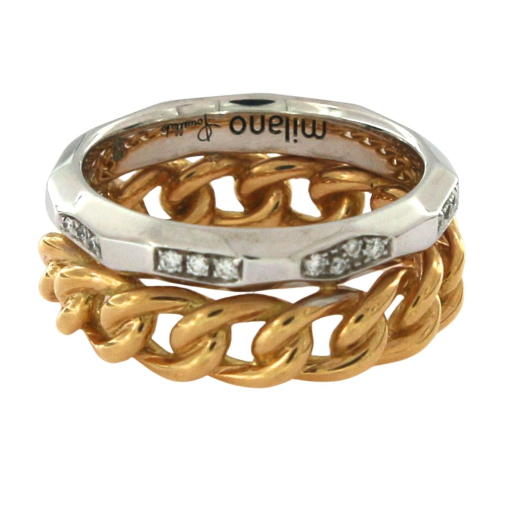 Pomellato - Bague - Milano - 18 carats Or blanc, Or jaune - Diamanti #4.3