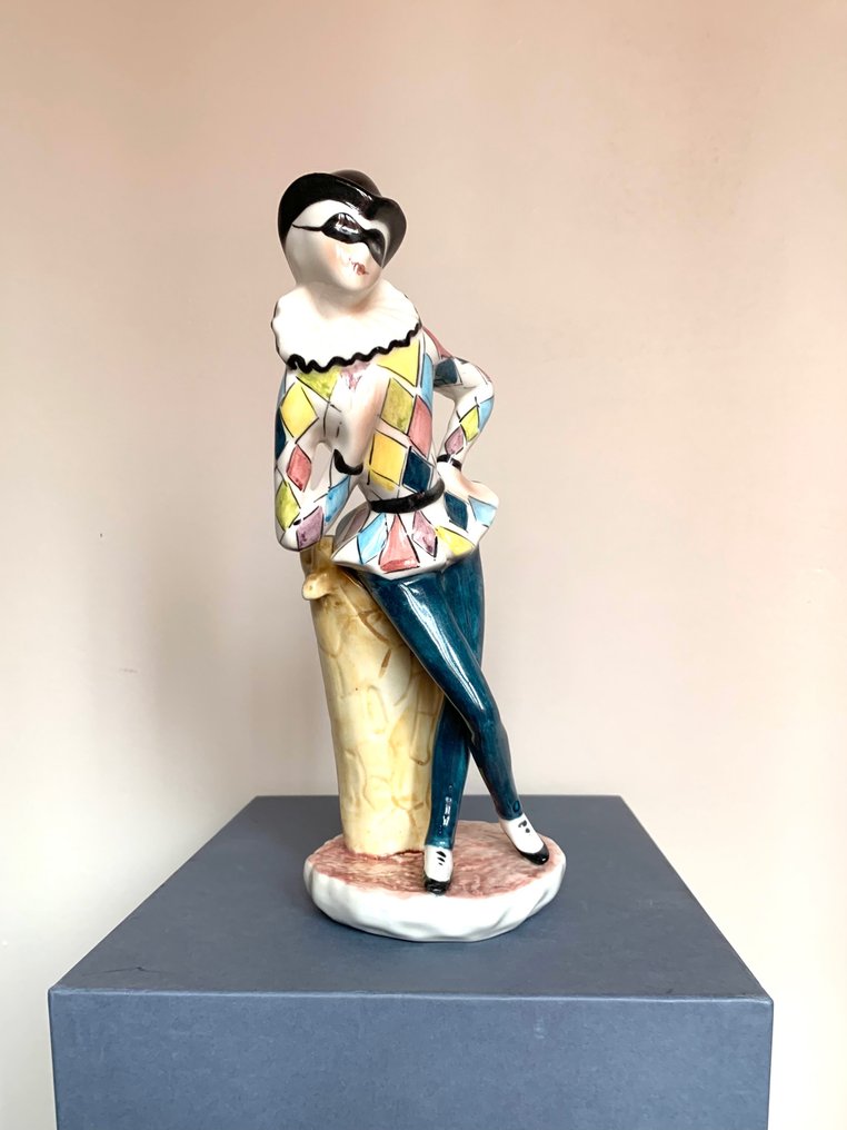 La Freccia - Tarcisio Tosin - Statuette, Carnevale Venezia - 30 cm - Keramik - 1930 #1.1