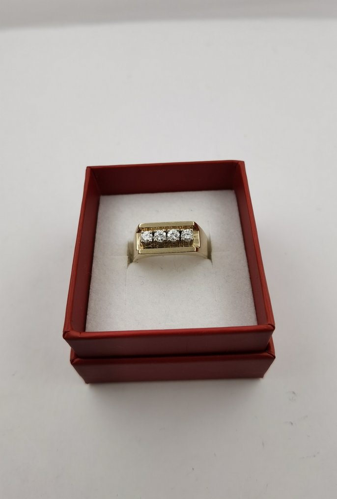 Ring - 14 karaat Geel goud, Witgoud -  0.40ct. tw. Diamant  (Natuurlijk) #1.1