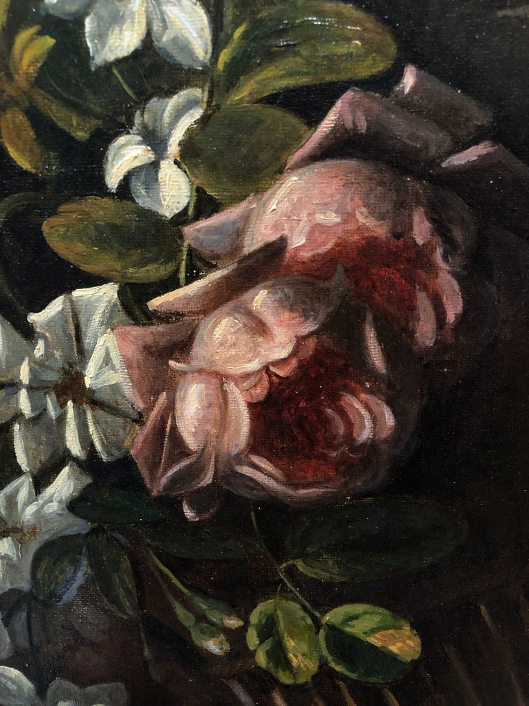 École Européene (XVIII-XIX) - Nature morte au panier à fleurs #3.2