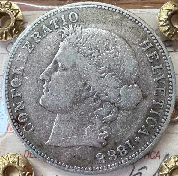 瑞士. 5 Francs 1888 #1.1