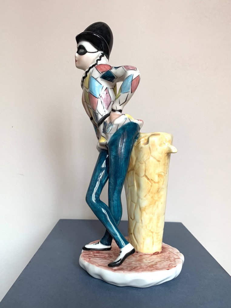 La Freccia - Tarcisio Tosin - Statuette, Carnevale Venezia - 30 cm - Keramik - 1930 #2.1
