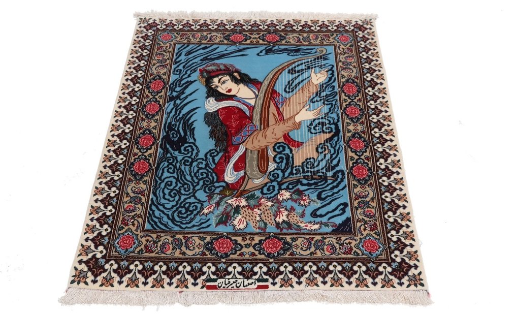 Signed Seyrafian Pictorial Isfahan Masterpiece - Fine Wool&Silk - Rug - 106 cm - 82 cm #1.2