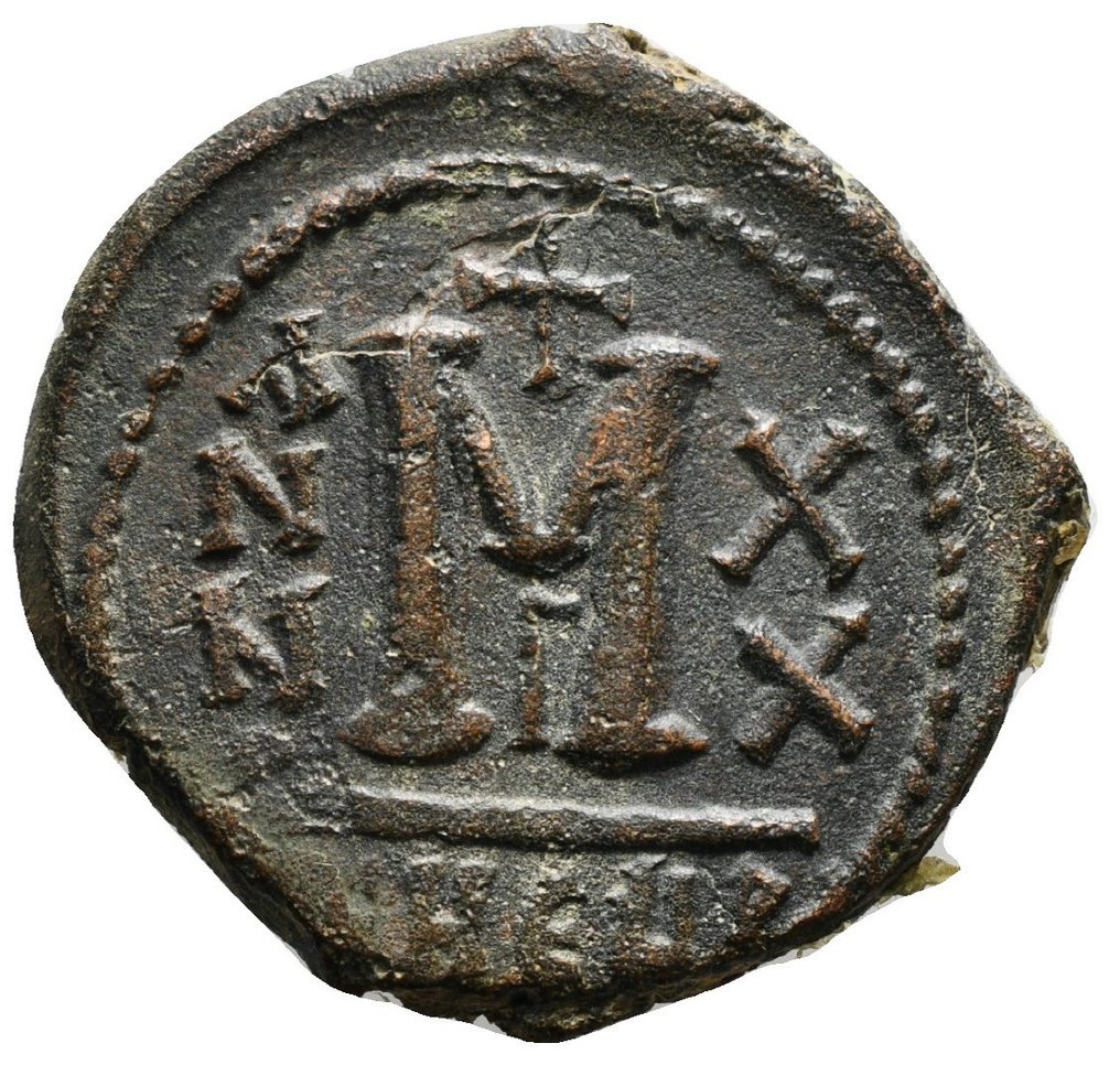 Bizánci birodalom. Maurice Tiberius (AD 582-602). Follis  (Nincs minimálár) #1.2