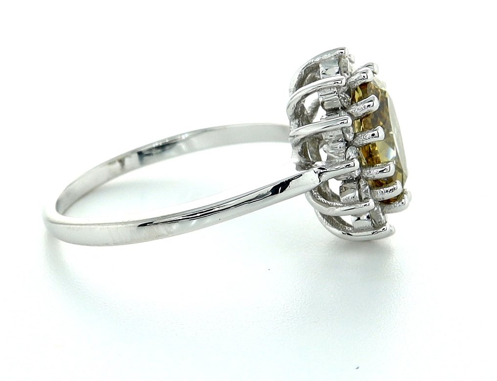 戒指 - 14K包金 白金 -  1.66ct. tw. 钻石  (天然) - 钻石 #3.2