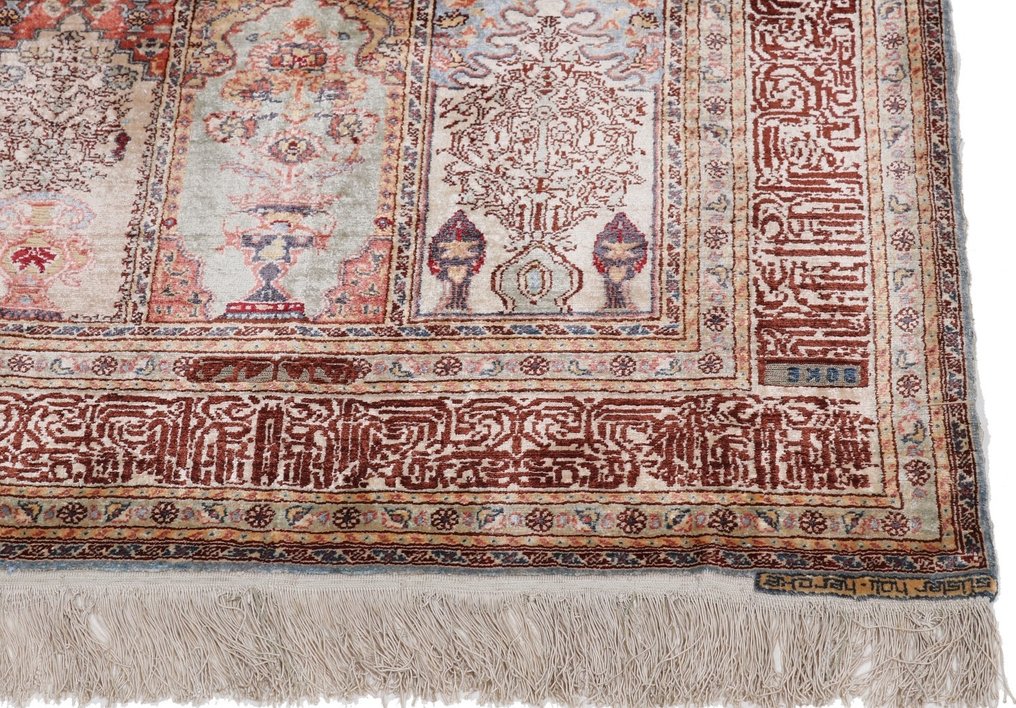 Silk Hereke Susler Hali Carpet with 12/12 1,44Mio. Knots/m² - Autentica opera d'arte turca - Tappeto - 126 cm - 85 cm #3.1