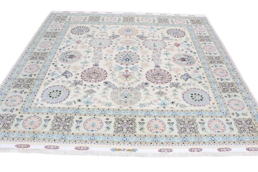 Gesigneerd 60 Raj Tabriz Rug Carpet Silk Foundation Meesterwerk - Vloerkleed - 285 cm - 302 cm #2.1