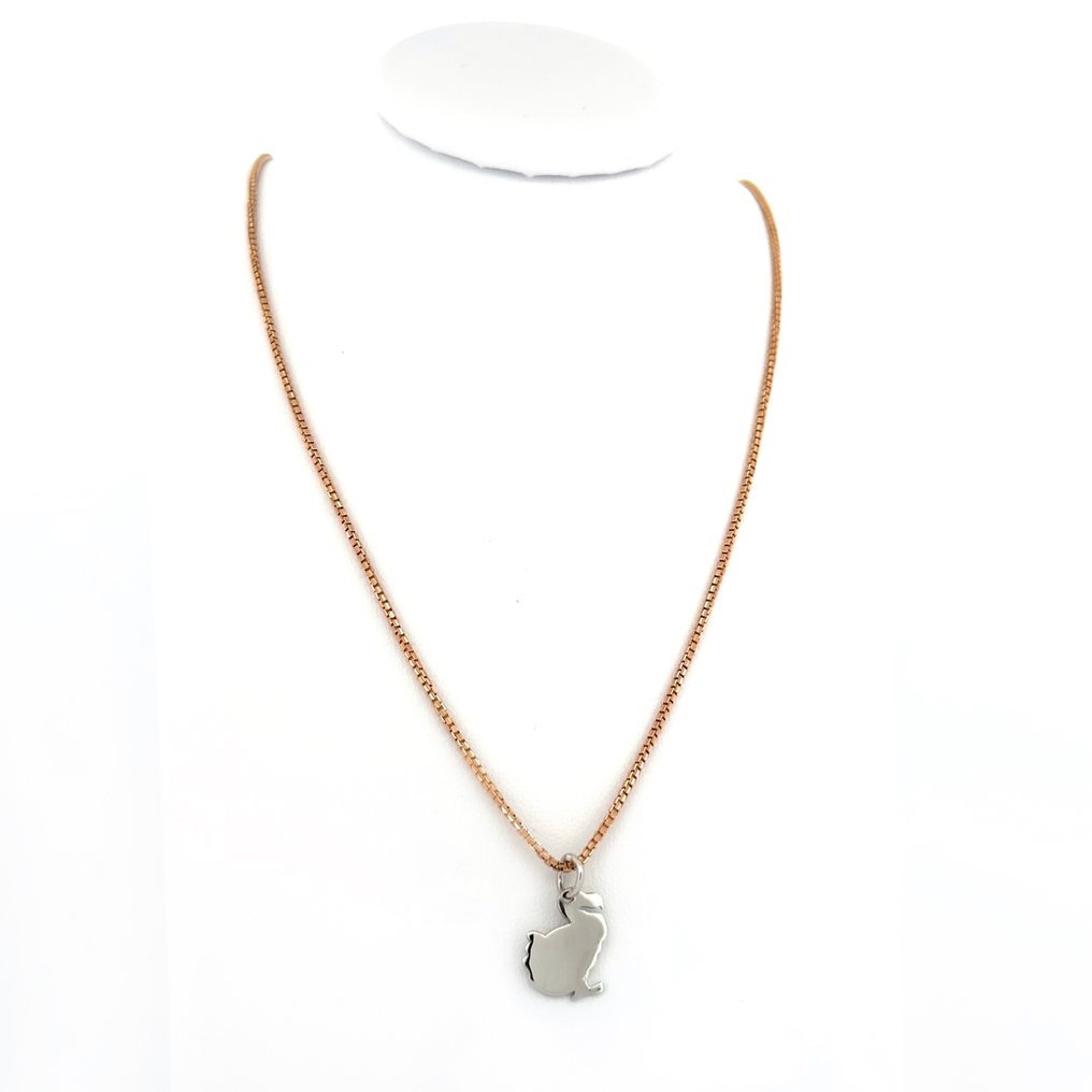 Collana  oro rosa  - 5.8 gr - 50 cm - 18 Kt - Halsband med hänge - 18 kt Roséguld, Vittguld #1.2