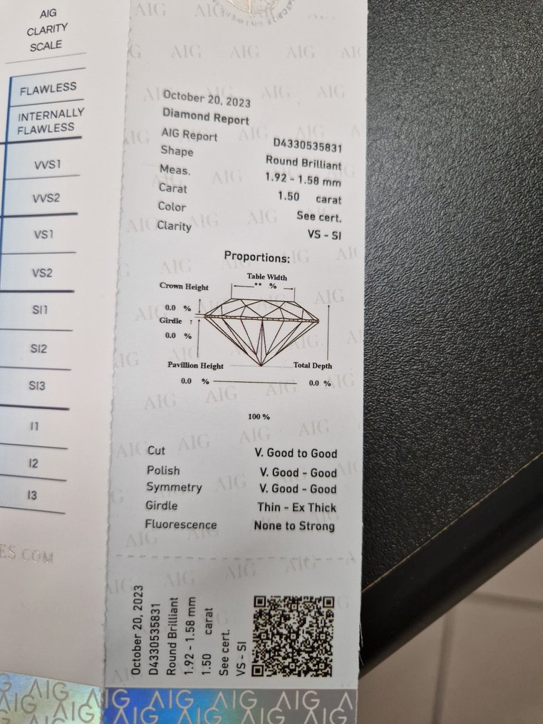 72 pcs Diamant  (Naturfarvet)  - 1.50 ct Blandet lyserød - SI2, VS1 - Antwerp International Gemological Laboratories (AIG Milano) #3.1