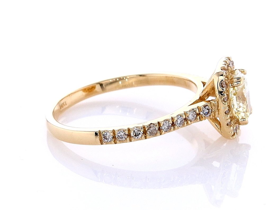 Ring - 14 karat Gull -  1.23 tw. Diamant  (Naturlig) - Diamant #2.2