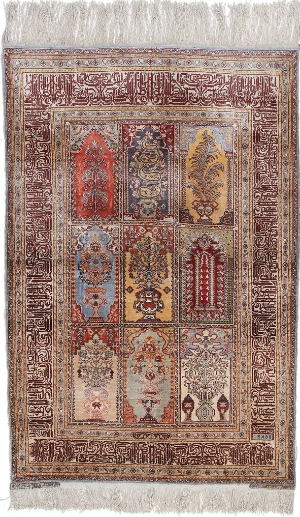 Silk Hereke Susler Hali Carpet with 12/12 1,44Mio. Knots/m² - Autentica opera d'arte turca - Tappeto - 126 cm - 85 cm #1.1