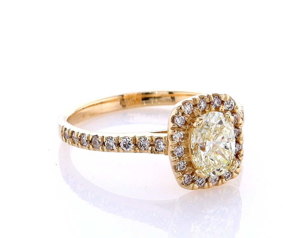 Ring - 14 karat Gull -  1.23 tw. Diamant  (Naturlig) - Diamant #3.1