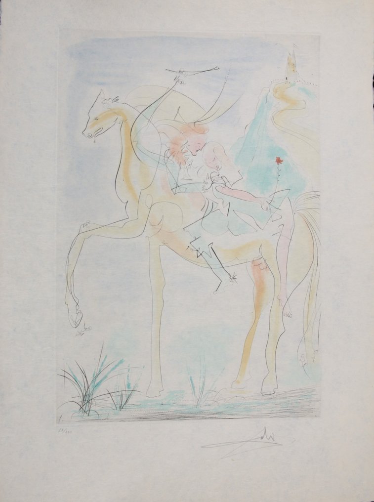 Salvador Dali (1904-1989) - Couple A Cheval (Suite Mythologique Nouvelle) #1.1