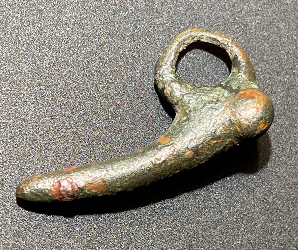Ancient Roman Bronze Amulet shaped as a Phalus- Symbol of Eroticism and Fertility. With an Austrian Export #3.2