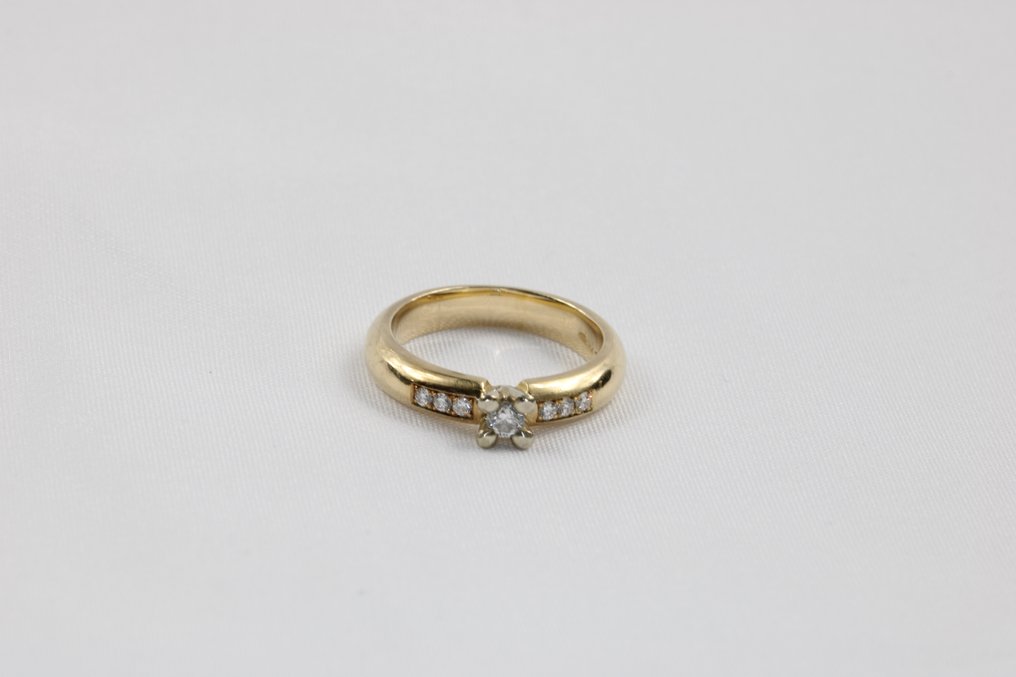 Ring - 14 kt Gelbgold -  0.23 tw. Diamant  (Natürlich) - Diamant #3.1