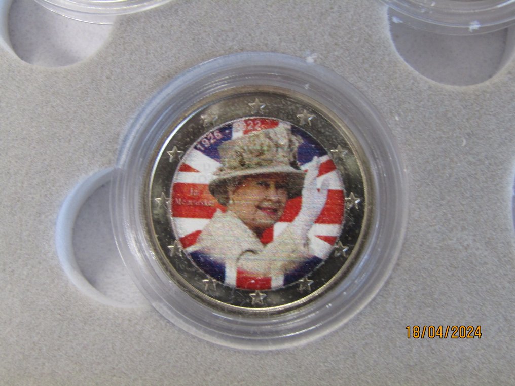 歐洲. 2 Euro ND "UK British Monarchy" (5 colored coins) (沒有保留價) #2.1