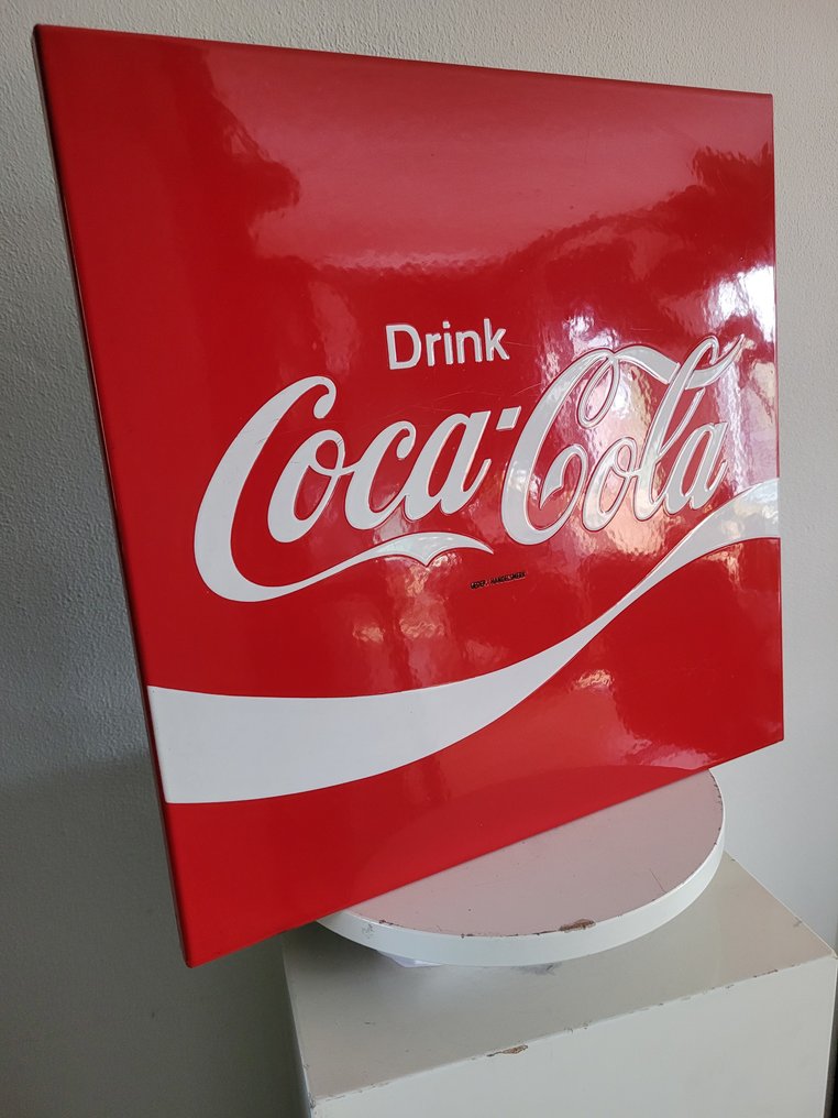 Emaille Reclamebord, Coca-Cola, Langcat Bussum, 1950 - Διαφημιστική πινακίδα - Σμάλτο #2.1