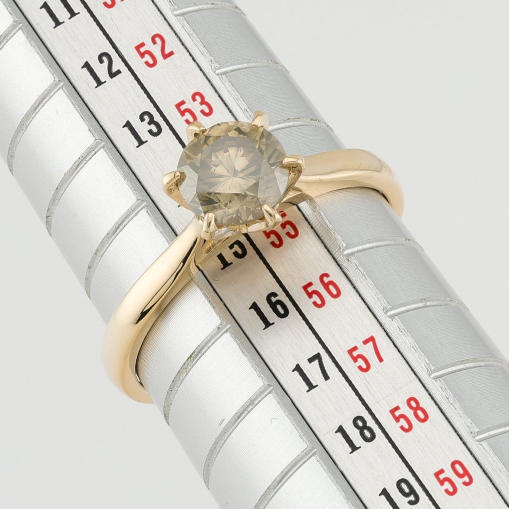 (IGI Certified) - (Diamond) (1.03) Cts (1) Pcs - Ring - 14 karaat Geel goud #2.1