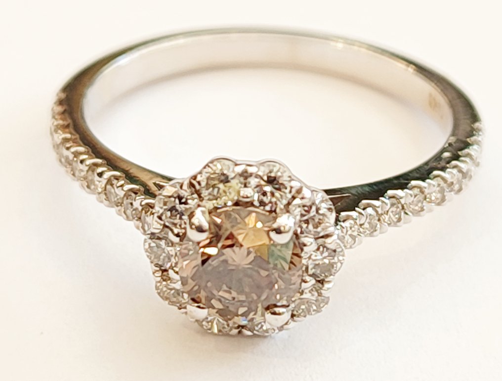 Ring - 14 kt Weißgold -  0.96 tw. Diamant  (Natürlich) - Diamant #1.1