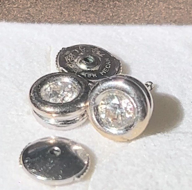 Earrings - 18 kt. White gold -  0.58ct. tw. Diamond  (Natural) #2.2