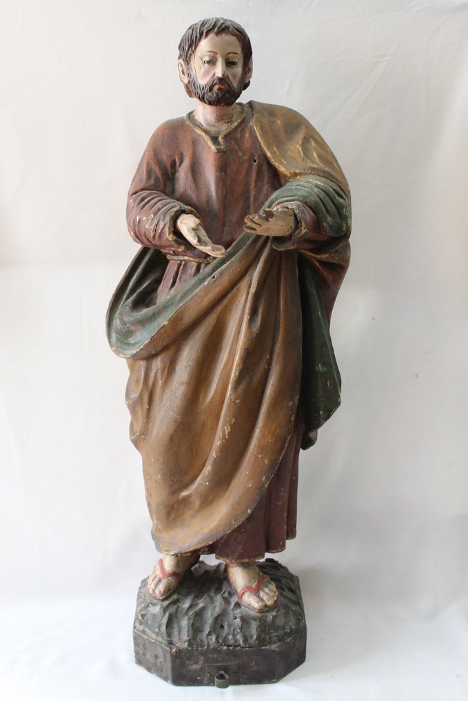 Skulptur, Scultura Raffigurante San Giuseppe in Legno Policromo - 60 cm - Holz #2.1