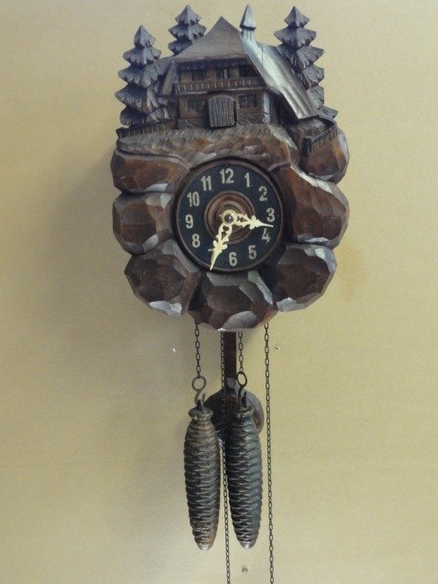 Ceas cu cuc -   Lemn alamă - 1910-1920 #1.2