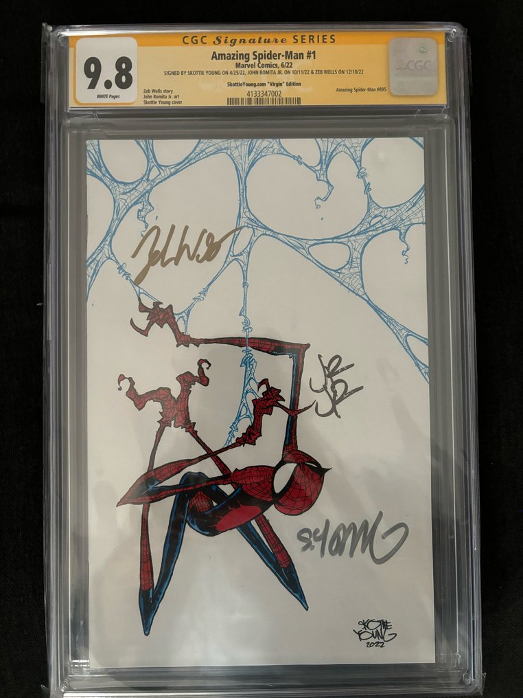 Amazing Spider-Man 1 - Signed by Young, Romita, Wells - 1 Signed graded comic - Erstausgabe - 2022 - CGC 9.8 #1.1