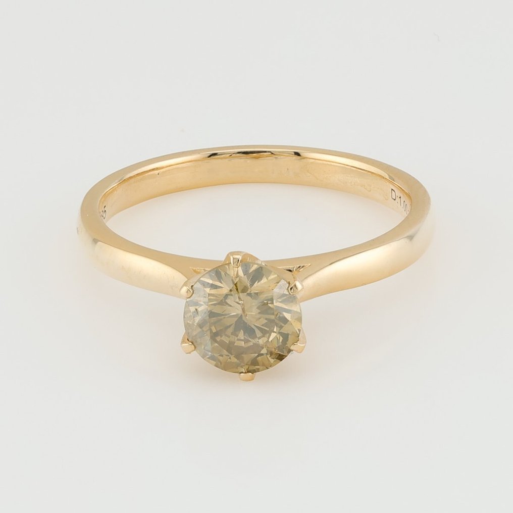 [IGI Certified] - (Diamond) 1.00 Cts  (1) Pcs - 14 καράτια Κίτρινο χρυσό - Δαχτυλίδι #1.1