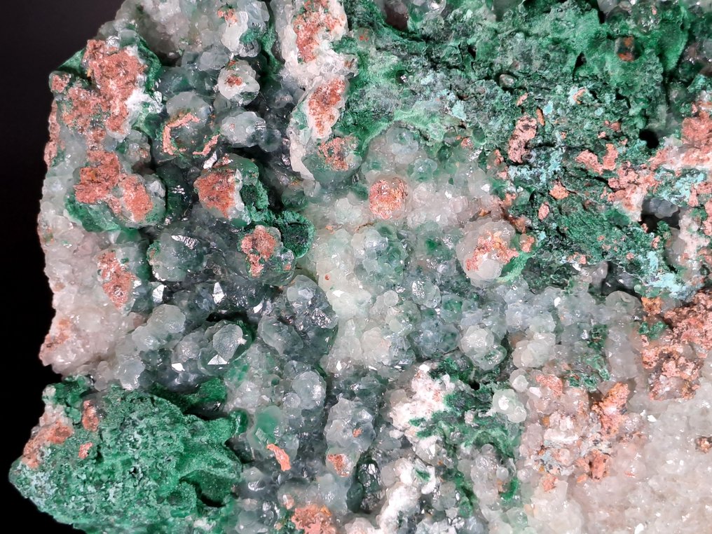 Calcit Malachit Kristalle auf Muttergestein - Höhe: 15 cm - Breite: 16 cm- 3140 g #3.2