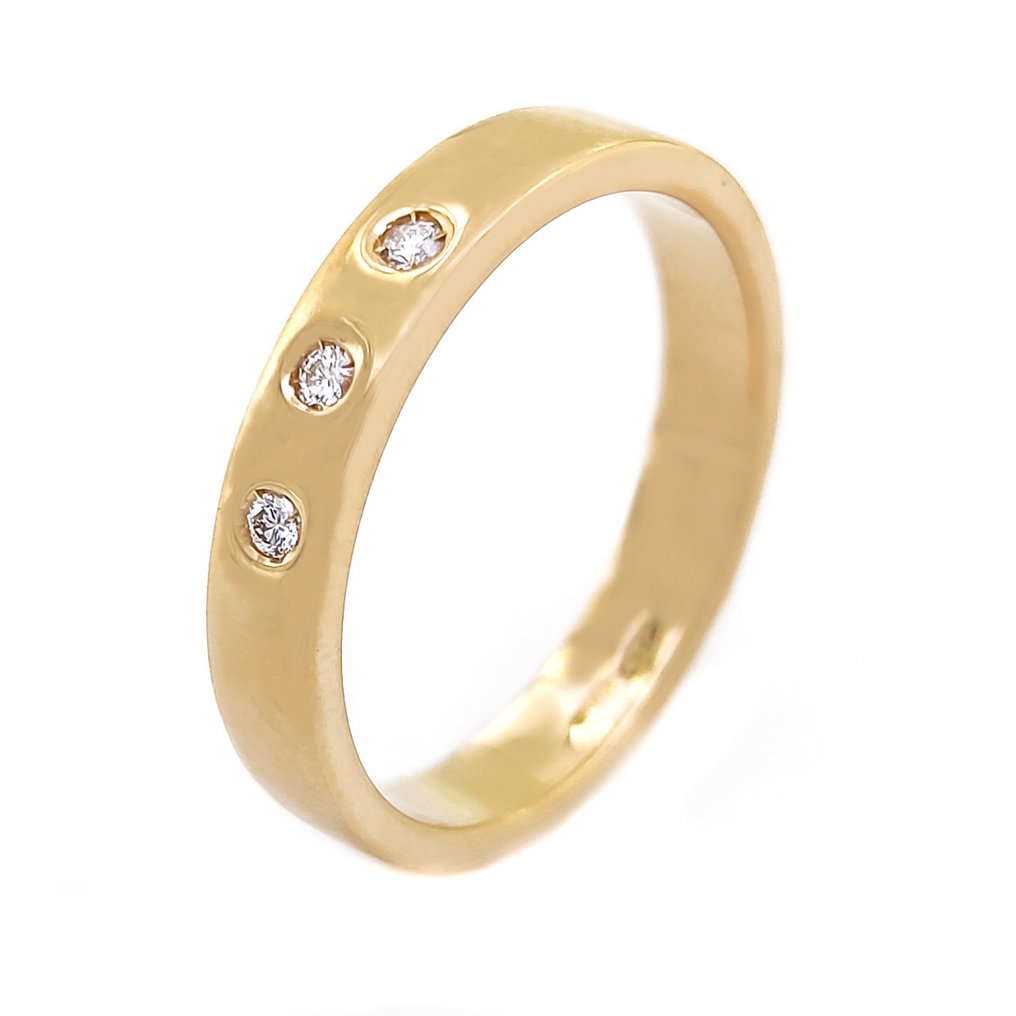 戒指 - 18K包金 黄金 -  0.06 tw. 钻石 #1.1