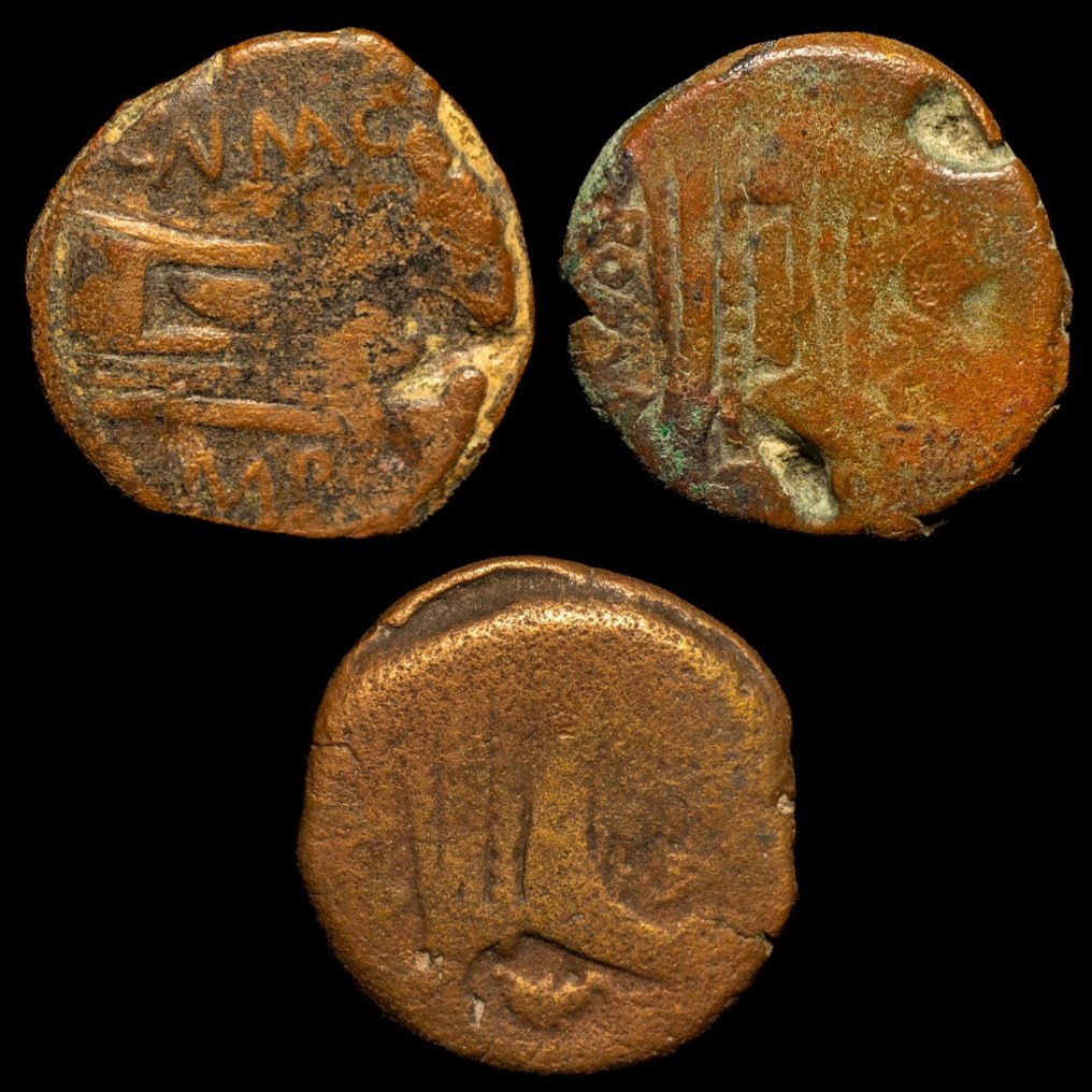 Roman Republic. Lote de 3 Ases Æ Roma, después de 211 a.C.  (No Reserve Price) #1.2