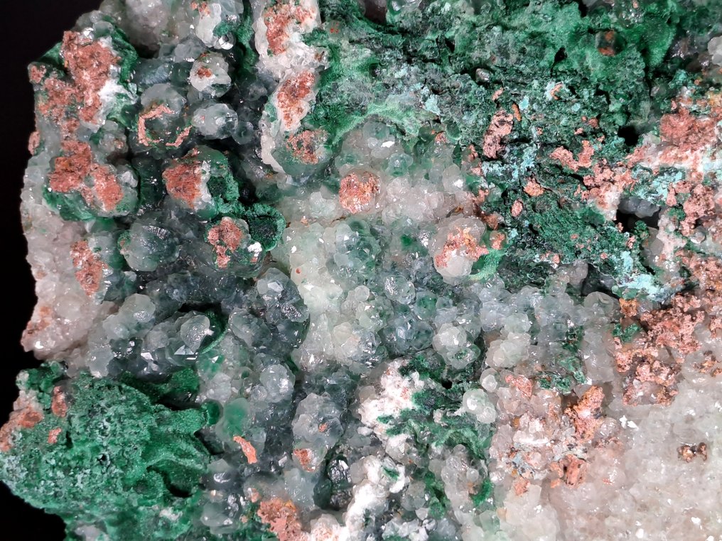 Calcit Malachit Kristalle auf Muttergestein - Höhe: 15 cm - Breite: 16 cm- 3140 g #3.1