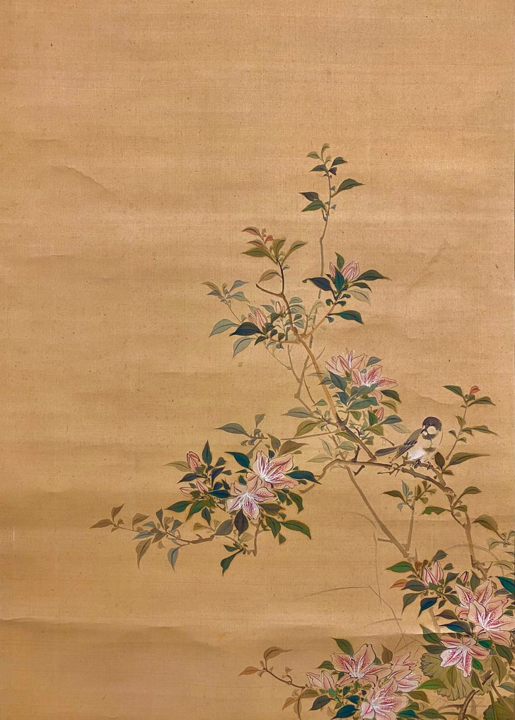 Elegant spring painting with flowers and birds - Kawabata Gyokusho(1842-1913) - Japan #2.1