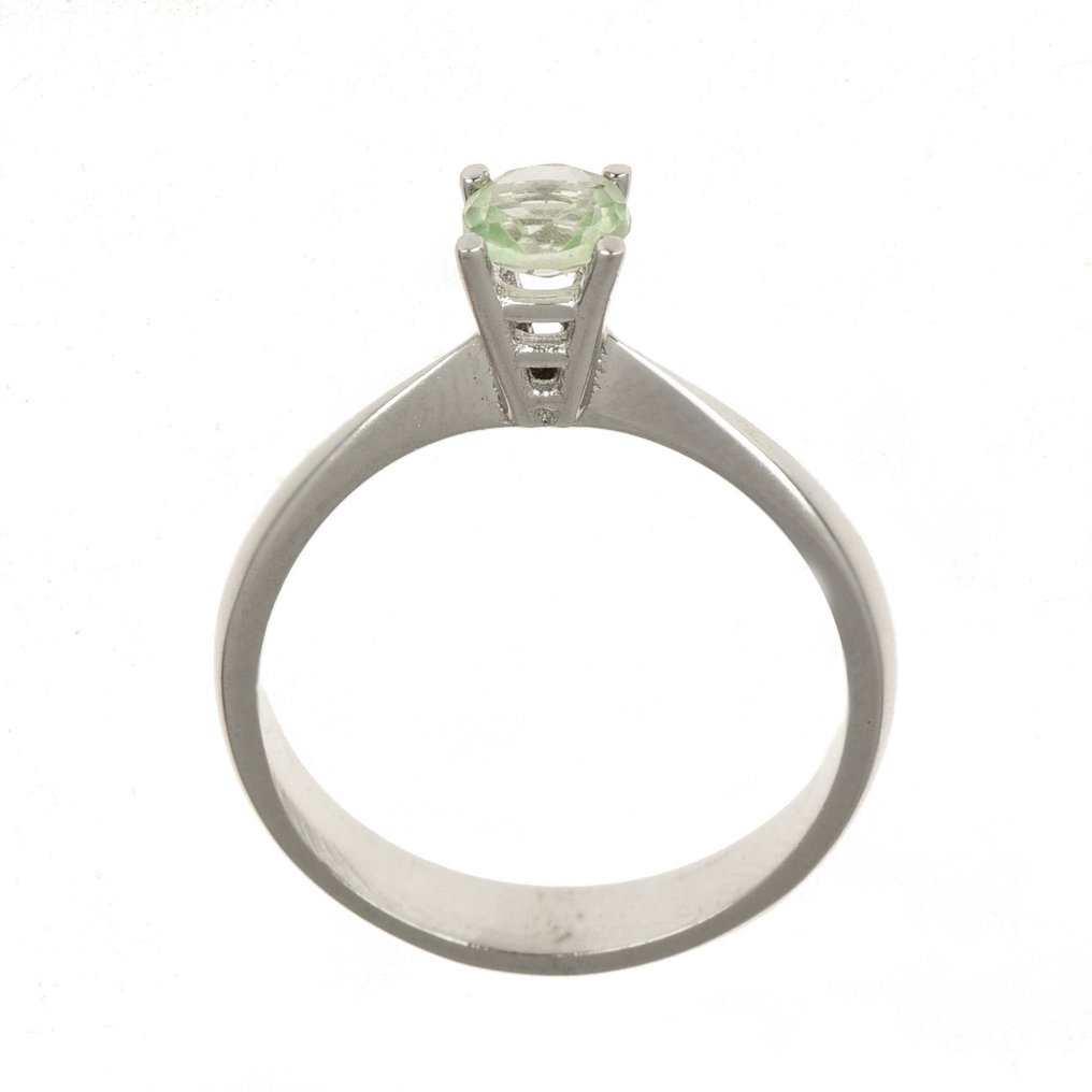 訂婚戒指 - 14 克拉 白金 -  0.60 tw. 藍寶石  #2.1