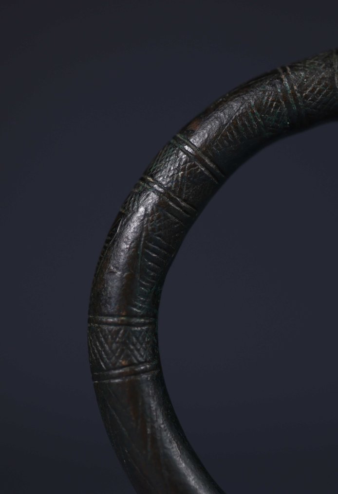 Islamique Bracelet persan en bronze massif - 11.5 cm #3.2