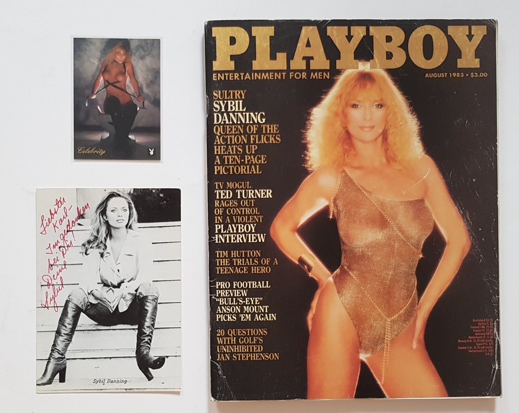 signed; Sybil Danning - US-Playboy 08-1983, Trading Card US Playboy & signed photocard - 1983-1983 #2.1